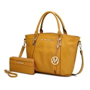 MKF Collection Azrael Women Tote Bag With Wallet, Vegan Leather Large Handbag Shoulder Bag Purse by Mia K - Yellow
